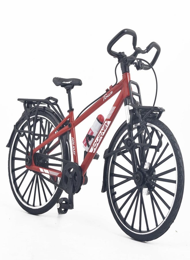 Kuasting 1:10 Scale Alloy Mini Touring Bicycle Toy Model Bike Cake Topper Desktop Decoration Crafts for Cycling Lovers Bike Racers Athletes Children Boys and Girls (Red) - Image 1